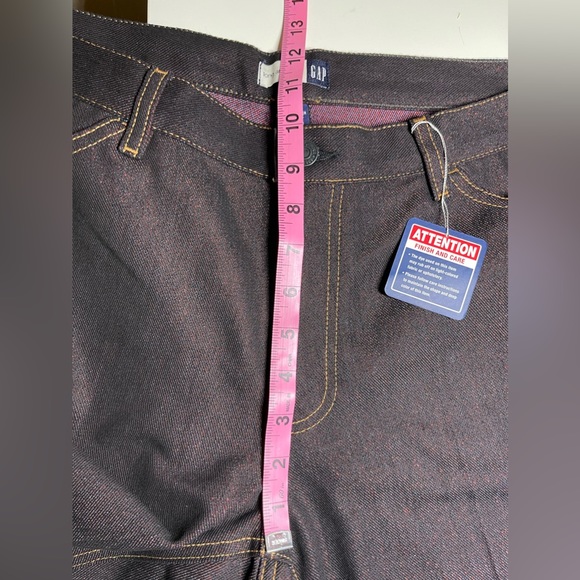 New Gap Women METALLIC Long and Lean BLACK  JEANS Red Sparkle Christmas Flared - Picture 7 of 12